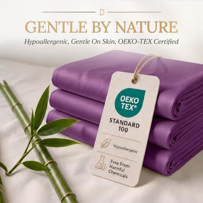 DECOLURE 100% Viscose Derived from Bamboo Sheets Twin Size | 4 Pc Bed Set