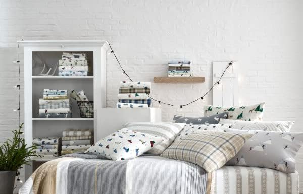 Eddie Bauer - Full Sheets, Cotton Percale Bedding Set, Crisp & Cool Home Decor (Downstream, Full)