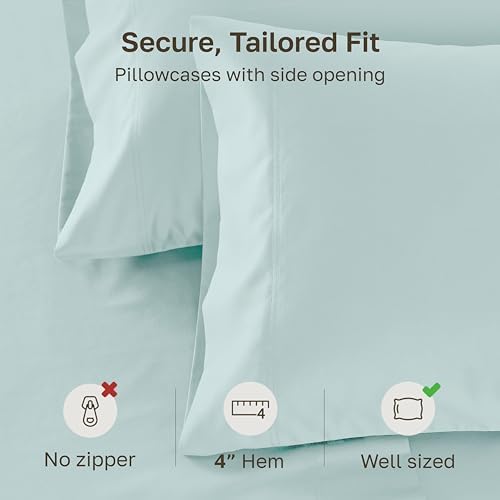 California Design Den 600 TC Set of 2 Pillow Cases King, Aqua
