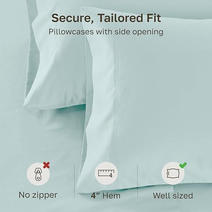 California Design Den 600 TC Set of 2 Pillow Cases King, Aqua