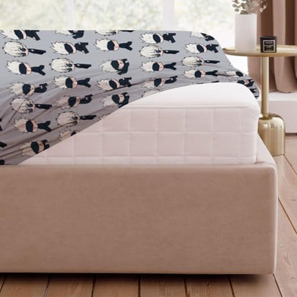 Allenjoy Full Size Sorcerers Fitted Sheet Anime Bed Flat Sheets Bedding Set Deep Pockets Up to 16" Bedroom Decor with 2 Pillowcases SC00230-009