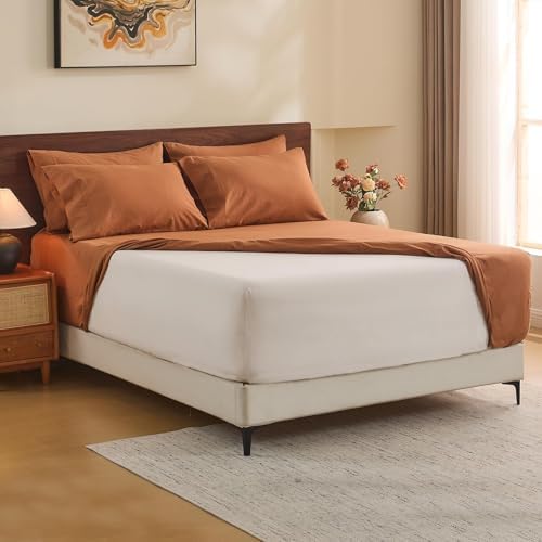 MEISHANG 100% French Linen Sheets California King,6 Pcs,18-24" Deep Pocket