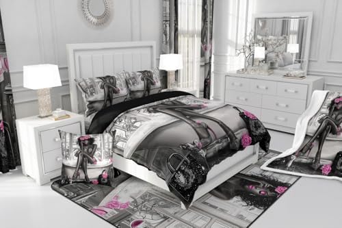 jejeloiu Afrcian American Woman Comforter Set King Size Kids Pink Black Bedding Set Boys Girls Teens Ethnic Afro Duvet Breathable Traditional Exotic Quilt Bedroom Decor,1 Comforter with 2 Pillowcase