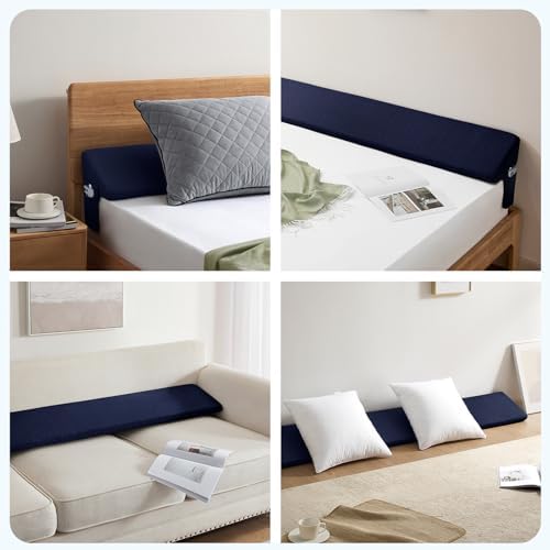 Homemate Full Size（54"x10"x6"） Bed Wedge Pillow for Headboard - Upgraded Bed Gap Filler Full Between Mattress and Headboard - Pillow Wedge for headboard Gap - Blue