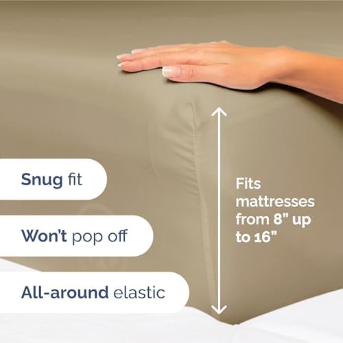King Size 4 Piece Sheet Set - Ultra Soft & Cooling Sheets - Light Caramel