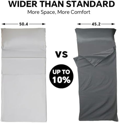 Sleeping Bag Liner,Extra Wide Travel Sheets for Hotel,3 Size
