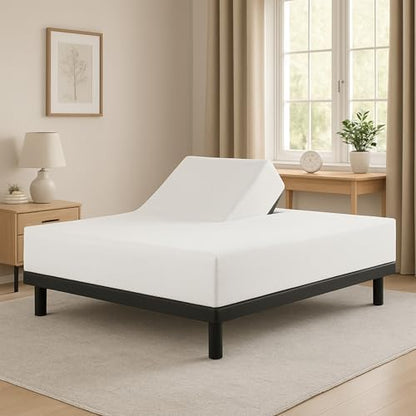 1 Piece Top Split King Fitted Sheet for Adjustable beds, 34" Split, White