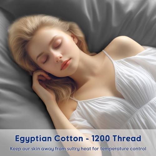 SONORO KATE 100% Egyptian Cotton Sheets,1200 Series,Queen Size