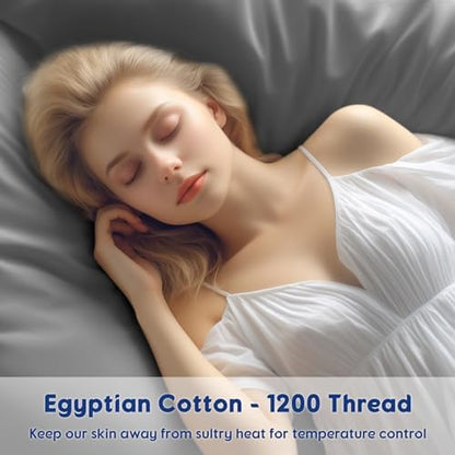 SONORO KATE 100% Egyptian Cotton Sheets,1200 Series,Queen Size