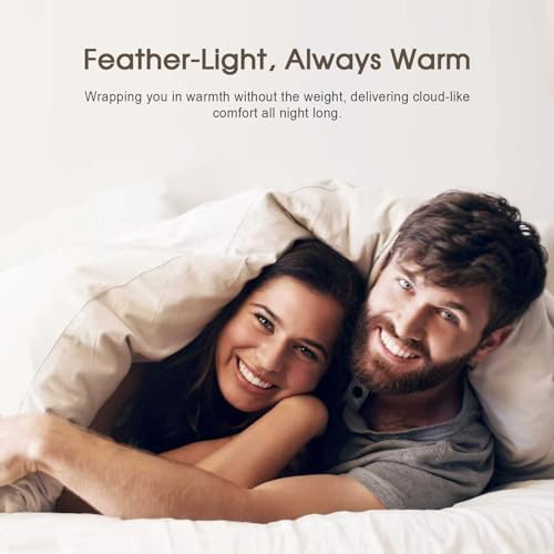 Feather Down Duvet Insert Full Size, 100% Organic Cotton White