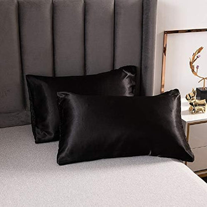 Black Silk Comforter Cover Set King Size Silk Like Satin Duvet Cover Set Solid Color Decor Soft Microfiber Women Bedding Sets With Zipper Ties Soft Luxury Duvet Cover Set For Adult Women Men Girls
