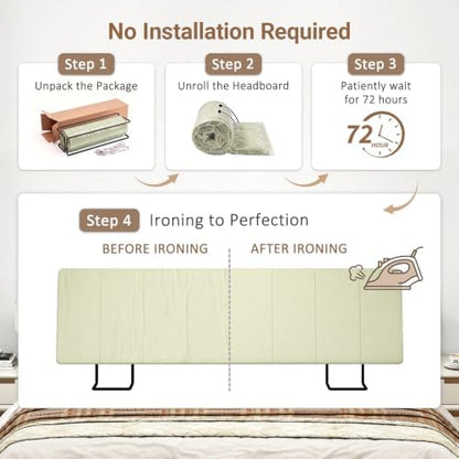 King Size Headboard Only-No Assembly Required, Light Warm Green