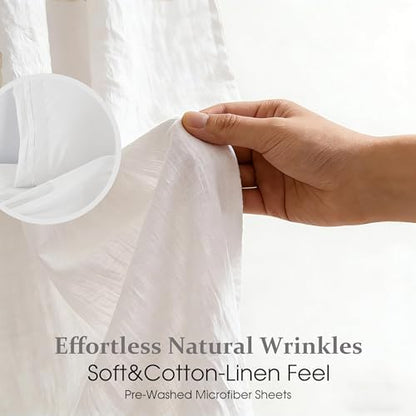 ROSE&RISY White Twin Sheet Set, Pre-Washed Brushed Cotton-Like Microfiber, 3 Pcs Soft Breathable Sheet Set Twin,Fade Resistant, Includes 1 Fitted Sheet, 1 Flat Sheet, 1 Pillowcases (White, Twin)