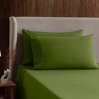 Nestl Queen Sheet Set - Bed Sheets - Calla Green - 4-Piece Deep Pocket