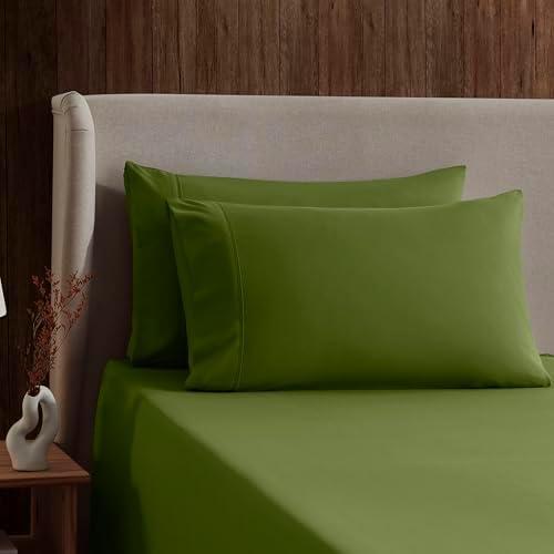 Nestl Twin XL Sheet Set - Bed Sheets - Calla Green - 3-Piece Deep Pocket