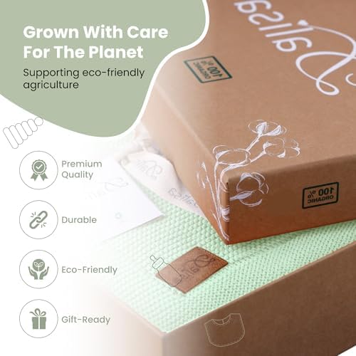 Dalisa Alina GOTS Organic Cotton Throw Blanket, Sage, 50x60 in