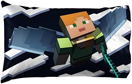 Minecraft Creeper Twin Comforter Set 5 Piece Kids Bedding for Boys, Green