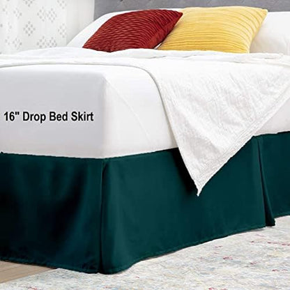 Super Soft 800-TC Split Corners Twin Size Bed Skirt - 39x75+16-Inch Tailored Drop Easy Fit - Bed Skirt for Twin Beds - Center & Corner Pleats Wrinkle & Fade Resistance