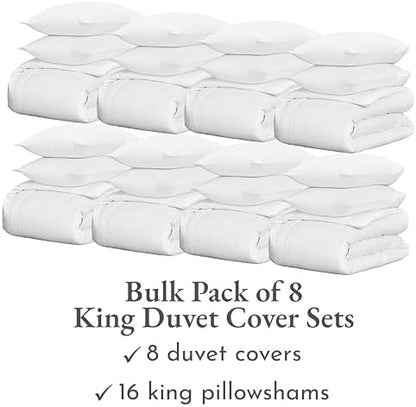 California Design Den Soft 100% Cotton Sateen Duvet Cover King Set, White