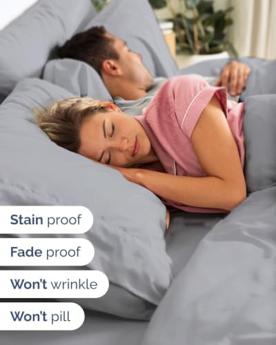 Flex Top Split Head King Sheet Set - 4 Piece Extra Deep Sheets - Steel Blue