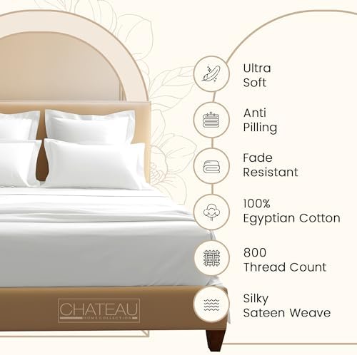 Egyptian Cotton Sheets King Size, Sateen Weave Bed Sheet Set - Light Blue