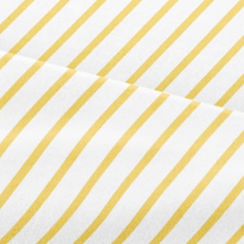 Twin XL 3 Piece Striped Sheet Set - Soft & Cooling - Yellow Pencil Stripes