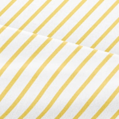 Twin XL 3 Piece Striped Sheet Set - Soft & Cooling - Yellow Pencil Stripes