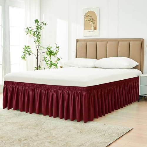 Wrap Around Bed Skirt Dorm Twin & Twin XL 21" Drop-Elastic Long Dust Ruffle