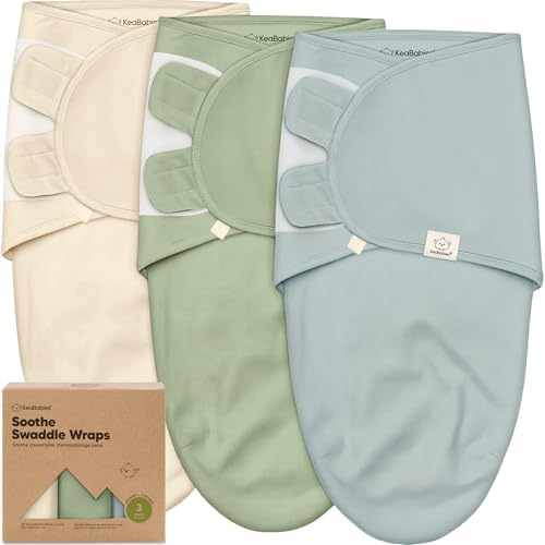KeaBabies 3-Pack Organic Baby Swaddles for Newborns, Infant, Slate, 0-3M