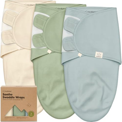 KeaBabies 3-Pack Organic Baby Swaddles for Newborns, Infant, Slate, 0-3M