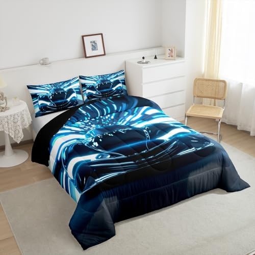 Feelyou Boys Black Speed Sport Car Soft Comforter Set Extreme Sports Teens Bedding Set for Kids Girls Racing Car Comforter Automobile Competition Quilt Set Bedroom Collection 3Pcs Queen Size