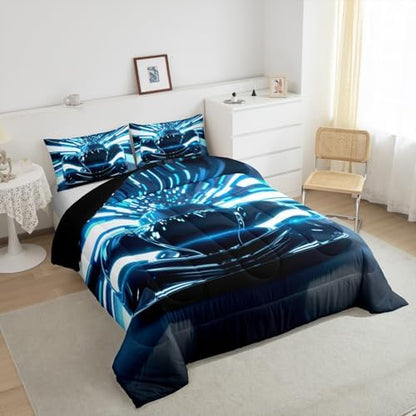 Feelyou Boys Black Speed Sport Car Soft Comforter Set Extreme Sports Teens Bedding Set for Kids Girls Racing Car Comforter Automobile Competition Quilt Set Bedroom Collection 3Pcs Queen Size