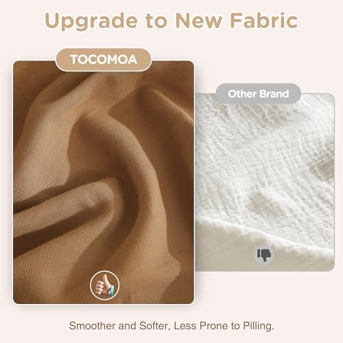 TOCOMOA 100% Muslin Cotton Duvet Cover Set, Burnt Orange, King