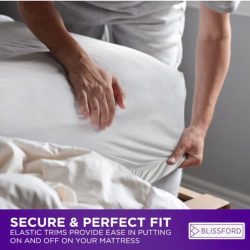 BLISSFORD Full XL Mattress Protector, Heavy Duty Fitted Vinyl Plastic Cover