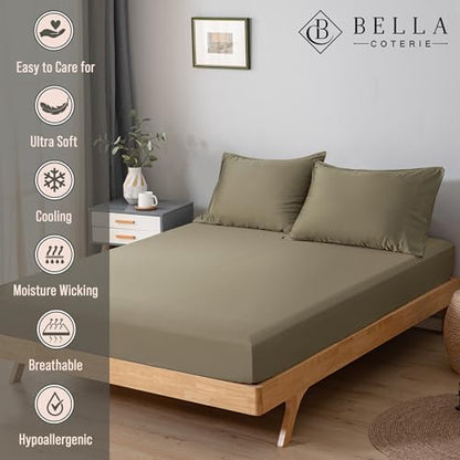 Bella Coterie | Luxury Bamboo Viscose Cal King Size Fitted Sheet Only