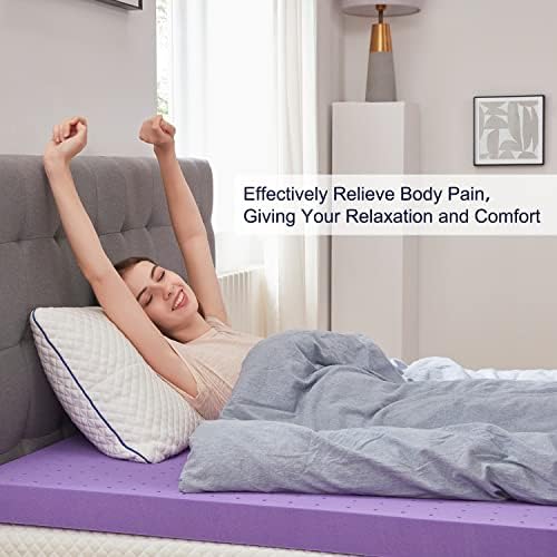 SINWEEK 4 Inch Gel Memory Foam Mattress Topper, Twin XL Size