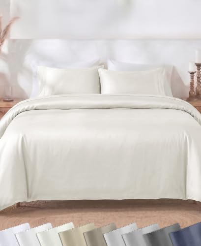 California Design Den Luxury Duvet Cover Set Oversized King, Ivory