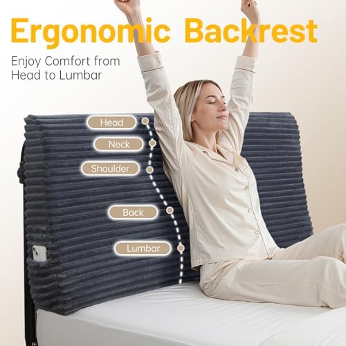 ENITYA Headboard Pillow Queen with Ergonomic Soft Foam Support