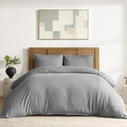 DAPU 100% French Linen Duvet Cover 3Pcs Set, 170GSM Linen Bedding, Queen