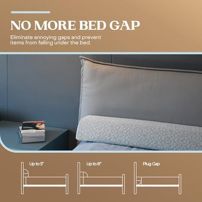 FeelAtHome Queen Bed Gap Filler, 0-8" Adjustable Headboard Wedge Pillow