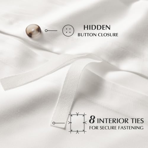 EverGrace 100% Rayon from Bamboo Duvet Cover Set, King Size, Bright White