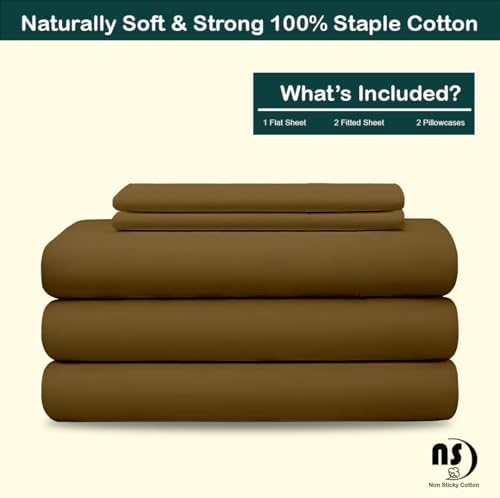 Split King Sheet Sets for Adjustable Beds Deep Pocket, Twin XL Fitted Sheet Sets for Adjustable Bed Split King 100% Extra Long Staple Cotton Deep Pocket Sheets 10-18 Inches Taupe Solid