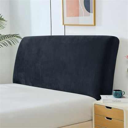 Stretch Headboard Slipcover, Elastic Bed Protector for Bedroom Decor, Full Coverage, Black (79"x27" / 200x70 cm Size)