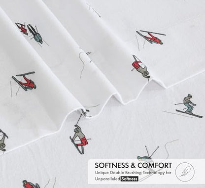 RUVANTI Flannel Sheets Twin XL Size, Flurry Friends