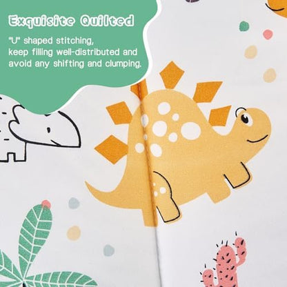 Yibeizi Dinosaur Kids Comforter Set Twin Bedding for Toddler Boys