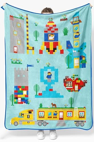 Jay Franco Kids Plush Throw Blanket – Soft & Cozy Fleece Throw for Bedroom & Couch Décor, Official Licensed Product, Blue - LEGO®, 46x60 - Throw Blanket