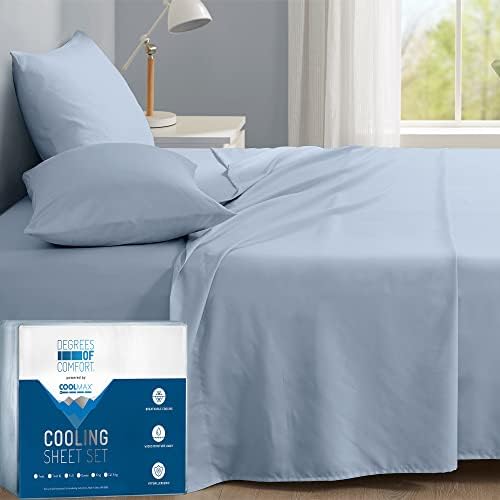Coolmax® Cooling Sheets for Hot Sleepers, Twin XL Size, Light Blue