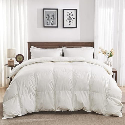 Goose Feather Down Fiber Comforter Oversized Queen, All Season