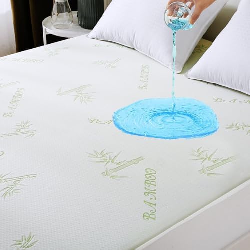 MUXHOMO California King Mattress Protector, 100% Waterproof Mattress Cover Cal King Size Bed, Cooling and Breathable Bed Pad Cover, Deep Pocket 8"-21"