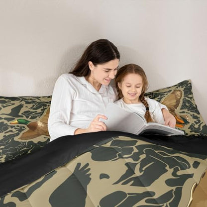 Feelyou Mallard Duck Comforter Set Twin for Kids Boys Girls Bedding Set
